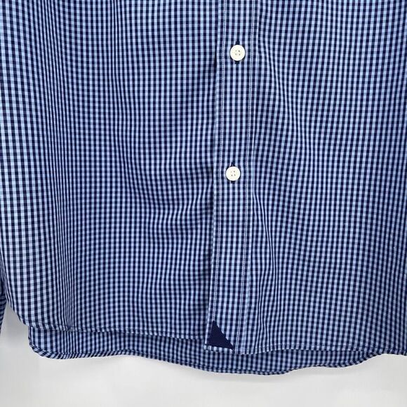 UNTUCKit White Blue Plaid Checker Wrinkle Free Long Sleeve Button Up Shirt Large - Picture 5 of 6